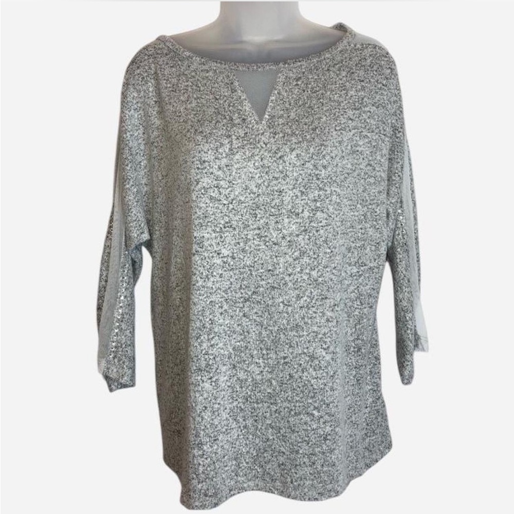 By Design Mesh Inserts on Sleeves With Rhinestones